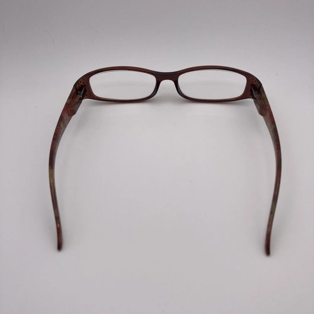 Foster Grant‎ Brn Floral Jeweled Reading Glasses Frames ASHLEY BRN 54/16-129